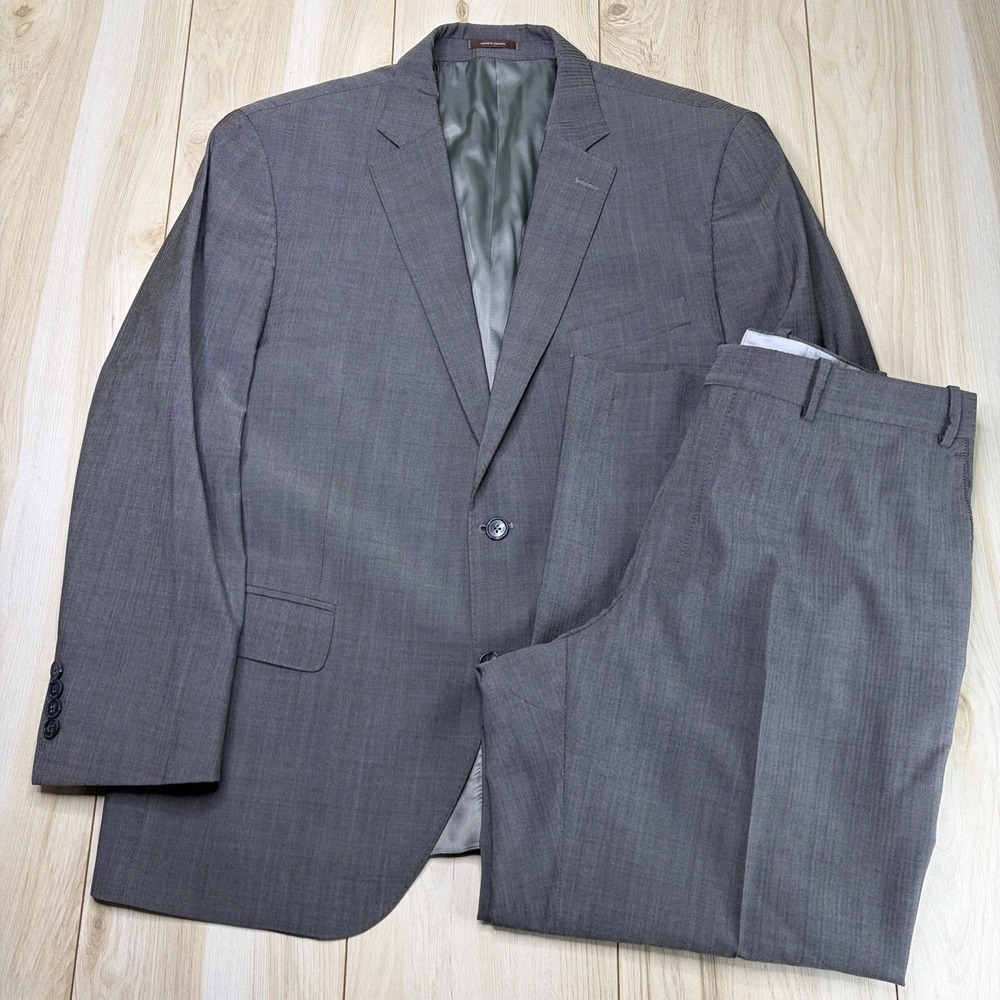 Peter Millar Mini-Herringbone Gray Wool Suit Mens Size 44S 38x28 Canada